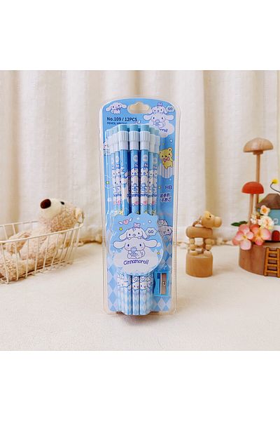 Choice Hb 3 Sanrio Kuromi Cinnamoroll 12pcs Kawaii Cartoon Hb Pencils 12 Pencils 1 Pencil Roller Stationery