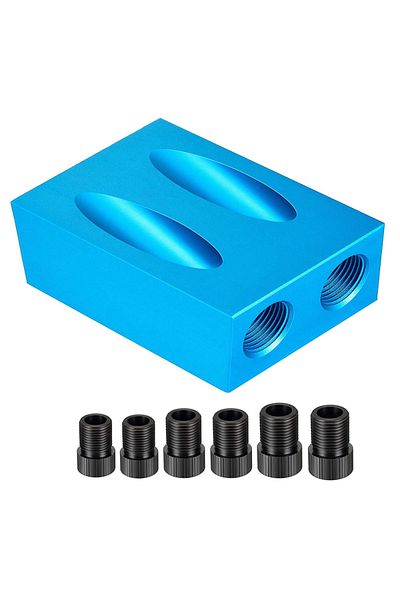 Choice 7pcs Set New Pocket Hole Jig Kit 15 Degree Angle Drill Guide Set Woodworking Oblique Hole Locator Dr