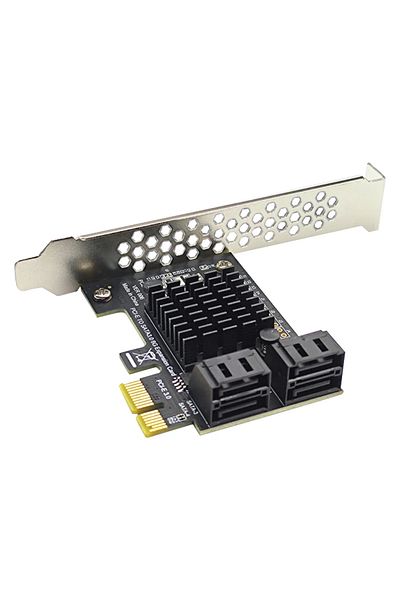 ALLOYSEED بطاقة توسيع SATA Iii PCIe سوداء بأربعة منافذ بسرعة 6 جيجابت في الثانية من Sata 3.0 إلى بطاقة تحكم PCI-e 1x من Pci Express Ada