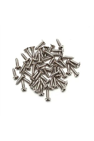 Choice Silver 50pcs/set Electric Guitar Screws Pickguard, 3x12mm Accessories For Backplate Assembly, For El
