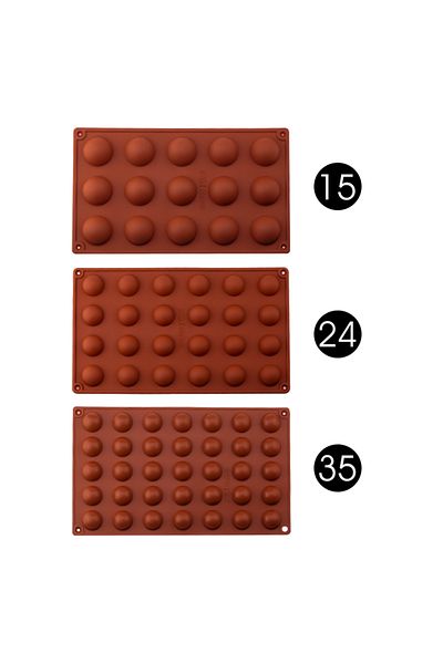 Choice 35 Holes Random Color 6 Colors 15/24/35 Holes Semicircle Pudding Mold Hemisphere Silicone Chocolate