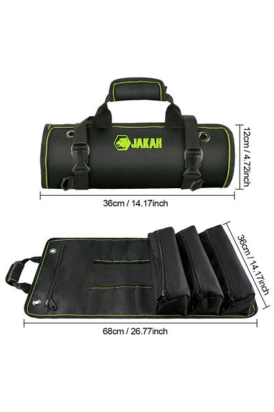Choice Type B Roll Up Tool Bag, Multi-pockets Tool Organiser 600 Denier With 11 Interior Pockets, 68x36cm,