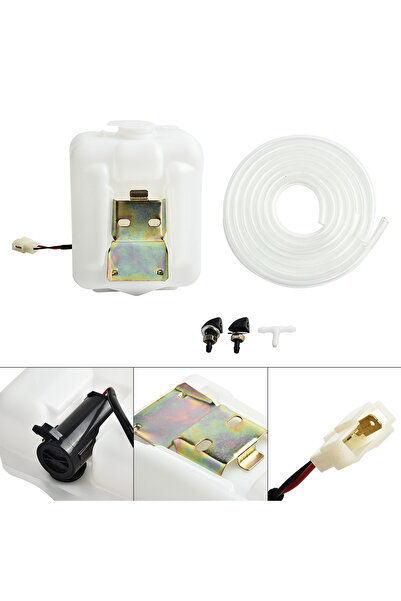 Choice1 خزان غسيل الزجاج الأمامي للسيارة 2 دبوس مع خرطوم مضخة 12 فولت عالمي م...