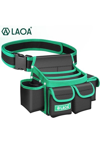 LAOA Plus Size Electrician's Waist Bag Multifunctional Carpenter's Bag Thickened 1680D Oxford Fab...