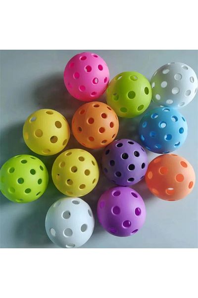 Choice 6/12pcs Indoor Pickleball Balls 40 Holes Colorful and Durable Pickleballs 72mm Training Ball Prac...