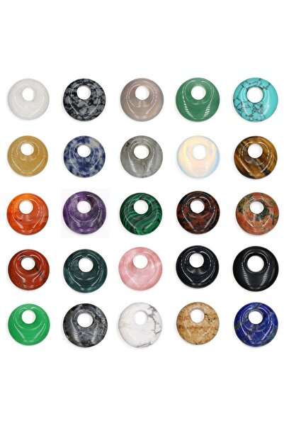 Choice 5 قطع عشوائية اللون 18 مم 5 قطع عشوائية 18 مم دائرية 5.5 مم ذات فتحة ك...