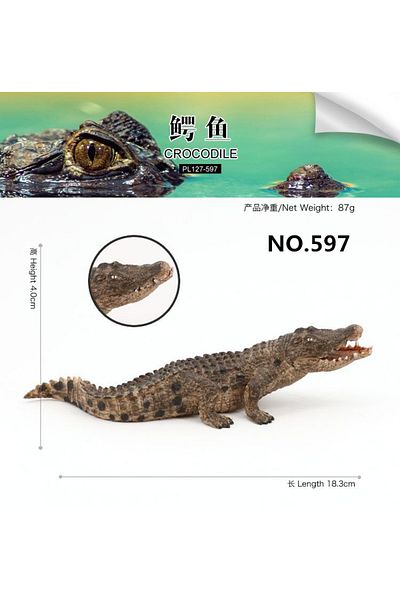 Choice No.597 White/brown/green Realistic Crocodile Action Figures Solid Simulation Animals Model Decoratio