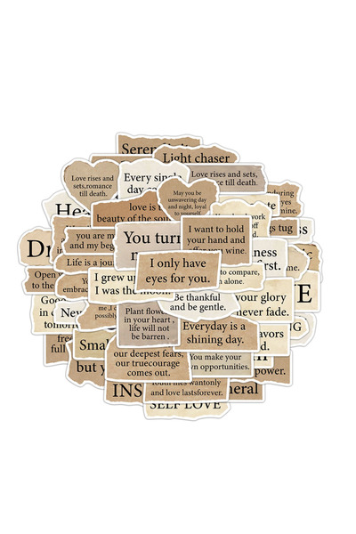 Choice 50 قطعة 50 قطعة ملصقات تمزيقية باللغة الإنجليزية، مواد كتيبات فنية رائ...