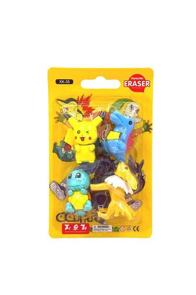 Choice 1 Pokemon Anime Cartoon Eraser Cute Pikachu Squirtle Model Eraser Stationery School Office Supplies.