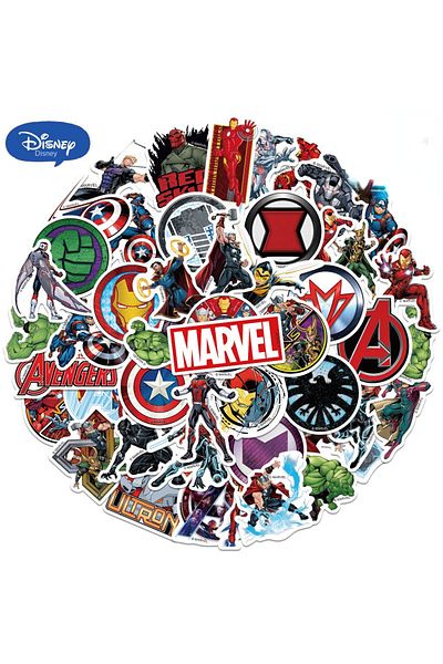 Choice Marvel Stickers50pcs 50 Disney Avengers Marvel Stickers, Laptop, Ski, Luggage, Refrigerator, Diy Sti