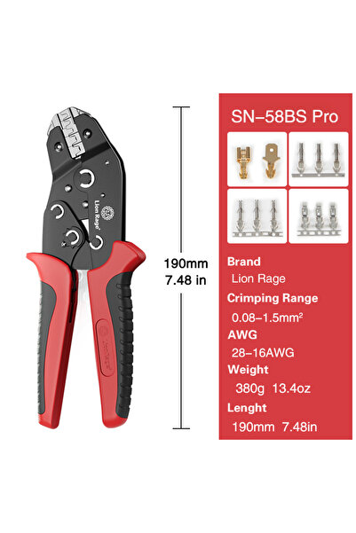 Choice1 أدوات الضغط SN-58BS pro لمحطات PH2.0/XH2.54/2.8/3.0/3.96/KF2510/JST S...