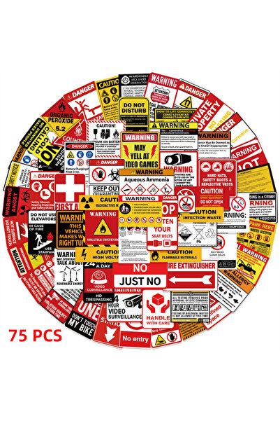 Choice 3 سم 75 قطعة 75 قطعة ملصقات تحذيرية لليوميات دفتر ملاحظات DIY الأمتعة ...