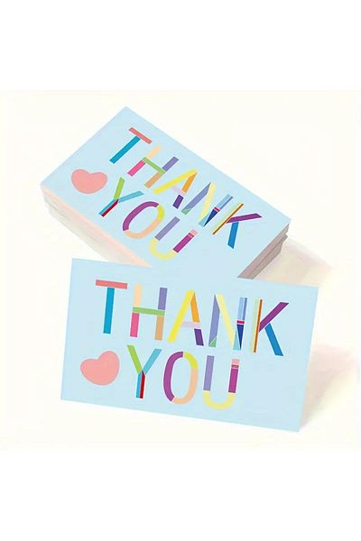 Choice 100pcs 50/100pcs Thank You Card Commercial Decorative Label Card Gift Packaging Thank You Card Gift