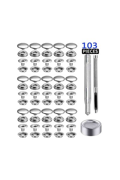 Choice 15mm 103pcs Stainless Steel Canvas Snap Fastener Kit With Tools Snap Fastener, Used For Boat Cover,