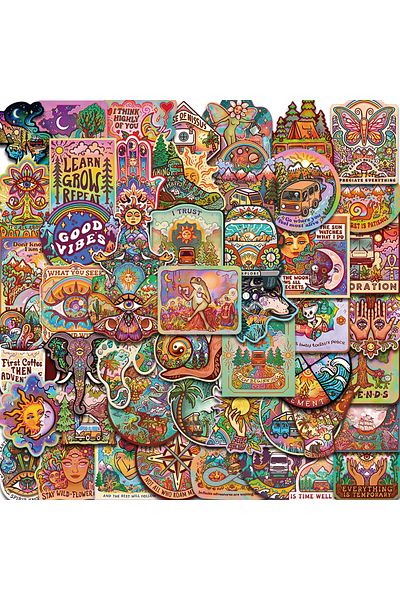 Choice 50PCS Fun Camping Cartoon Stickers Graffiti Notebook Waterproof Decal Skateboard DIY Suitcase for...