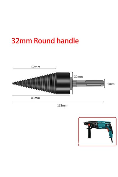 Choice 32mm Round Shank 32mm Wood Drill Bit Splitter Drill Hammer Drill Firewood Splitter Driller Square/ro