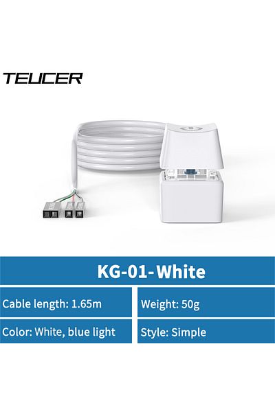 Choice Kg-01wh-65cm Teucer Kg-01 مفتاح سطح المكتب للكمبيوتر بطول 1.8 متر بإضاءة LED ملونة للوحة الأم للكمبيوتر الشخصي