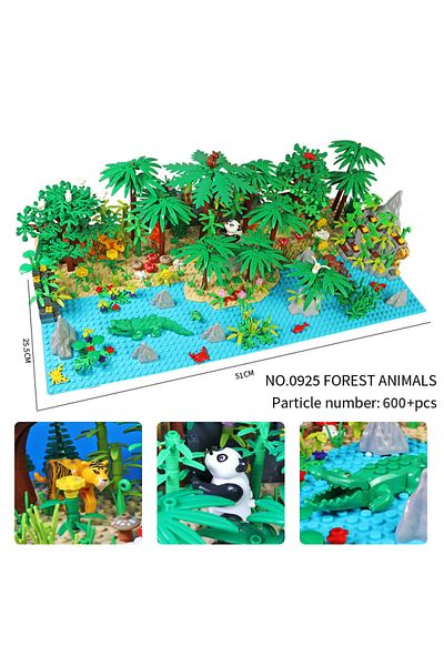 Choice MOC Jungle Wild Animals Building Blocks DIY Toys for Boys Girls Forest Trees Blocks Compatible Ci...