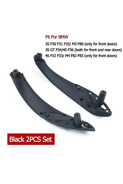 Choice Black 2pcs Set For Bmw 3 Series F30 F80 F31 F32 F33 F34 F35 F36 2013-18 Interior Door Pull Handle In