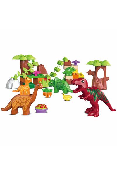 Choice No Box Boxed 43pcs/lot Dino Valley Building Blocks Sets Large Particles Animal Dinosaur World Model