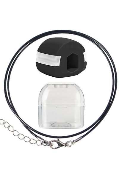 Choice Black Food-grade Silica Gel Jaw Exerciser With Storage Box Lanyard Mouth Jawline Chew Bite Breaker T
