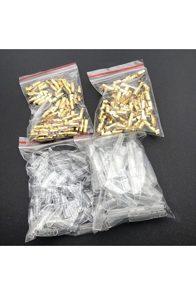 AOKIN 200pcs 3.9mm Bullet Connectors Kit Brass Bullet Male & Female Wire Terminals Connector With Insul...