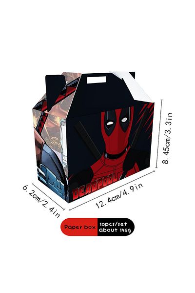 Choice 6.2x12.4x8.45cm Gift Box 10pcs Disney Deadpool Party Favors Boxes For Kids Birthday Decor Supplies M