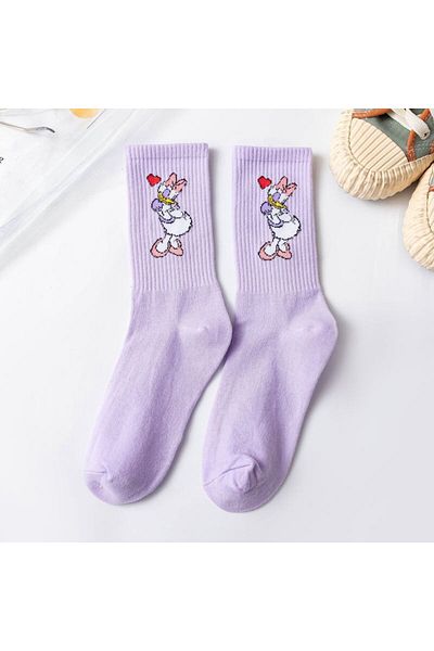 Choice Ds Disney Anime Sport Socks Cute Mickey Mouse Donald Duck Daisy Cartoon Cotton Mid-tube Socks Comfor