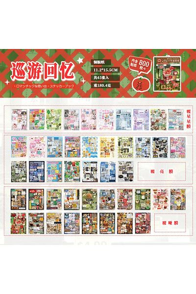 Choice 1 Minkys 45 Sheets/piece Retro Decorative Stickers Laptop Kpop Toploader Photocard Sticker Book Kid.