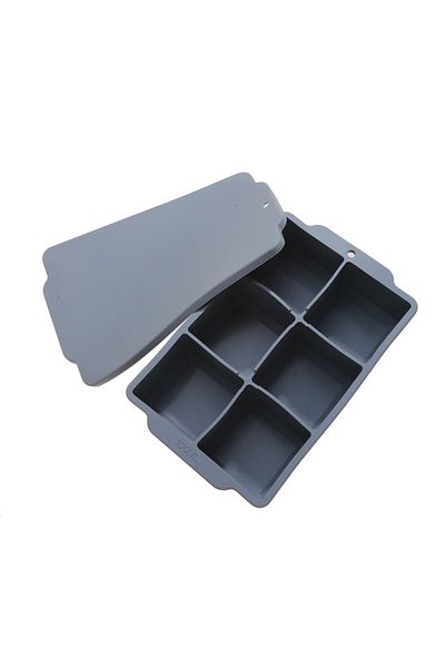 Choice 6 Grid- Grey 6 Grid Big Ice Tray Mold Giant Jumbo Large Food Grade Silicone Ice Cube Square Tray Mol