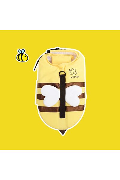 Choice M Swimsuit Summer Little Bee Dog Swimsuit Waterproof Puppy Life Jacket Breathable Dog Clothes Harnes