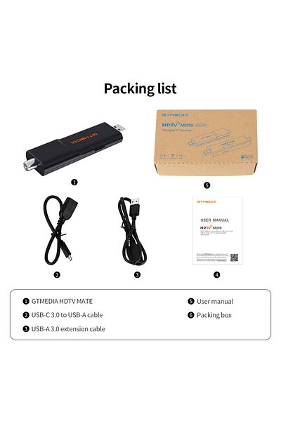 Choice جهاز Hdtv Mate Gtmedia Hdtv Mate Atsc 3.0 Tv Stick 4k Ulhd USB Tuner Stick يدعم أجهزة Android 9 Tv D