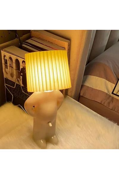 Choice Eu Creative Table Lamp Claeted Naughty Boy Unique Led Pleats Reading Lighting Bedroom Bedside Night