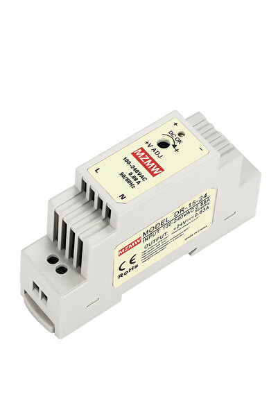 Choice 24 فولت 0.63 أمبير 100-240 فولت 15 واط MZMW DR-15 DIN Rail Switching Power Supply 15 واط مدخل 100-240 فولت تيار متردد إلى تيار مستمر 12 فولت 2
