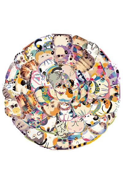 Choice 50pcs 50pcs Versatile Kitten Creative Cute Stickers Decoration Luggage Laptop Phone Case Diy Persona