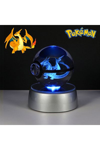 Choice Pokemon Crystal Ball Pikachu Gengar Eevee Mewtwo Lacario Anime Game Pokeball Led Night Light Base...