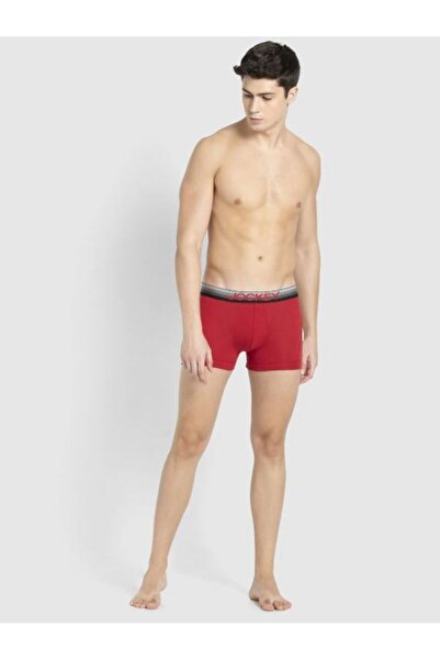 JOCKEY ملابس داخلية بوكسر زون ستريتش US20-01 باللون الأحمر