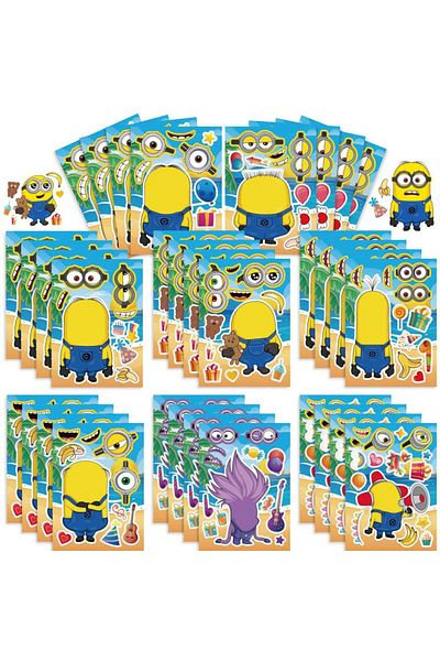 Choice 16pcs Minions Sticker Anime Cute Cartoon Despicable Me DIY Stickers Parent-child Interactive Puzz...