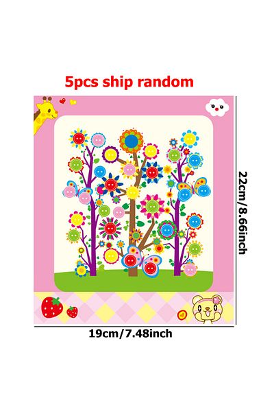 Choice 5pcs Random 5pcs Style Random Button Stickers Children Creative Handmade Diy Button Painting Toys Sc