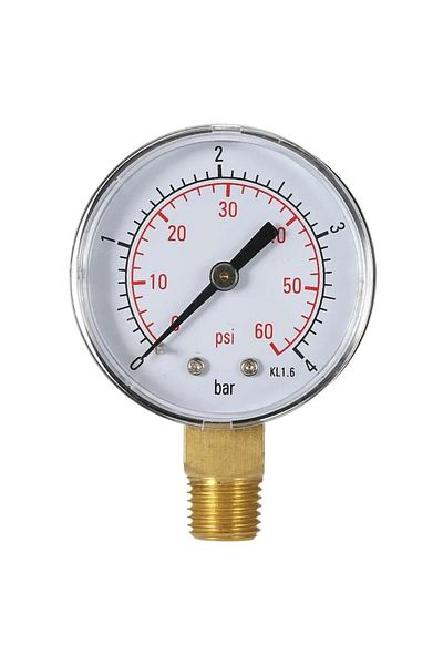 Choice Ts-50-4bar 1/4" Npt Thread 50mm 0~60psi 0~4bar Pool Filter Water Pressure Dial Hydraulic Pressure Ga