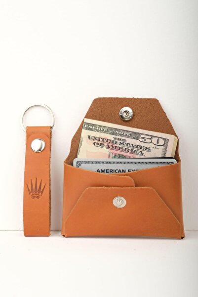 WATCHOFROYAL Genuine Leather Buttero Natural Gift Set - Wallet and Keychain