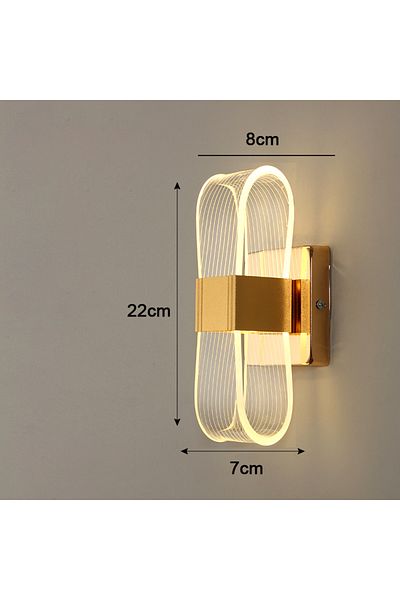 JOYINLED Warm White (2700-3500K) Gold Acrylic Aluminum Wall Bedside Lamp Warm Light Lustre Modern Fashion Nor