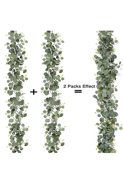 Choice 2pcs 2pcs/1pc Artificial Eucalyptus Garland Faux Greenery Eucalyptus Leaves Vines For Wedding Backdr