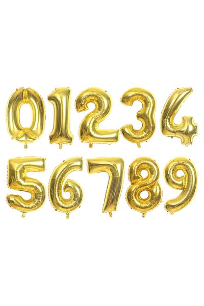 Choice Number 2 16inch gold 16/32/40inch Digital Foil Balloons Rose Gold Silver Gradient Number 0-9 Birthda