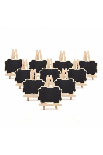 Choice Black Wooden Blackboard Universal Message Board 10 Pcs/set Mini Chalkboard Portable Wedding Party De