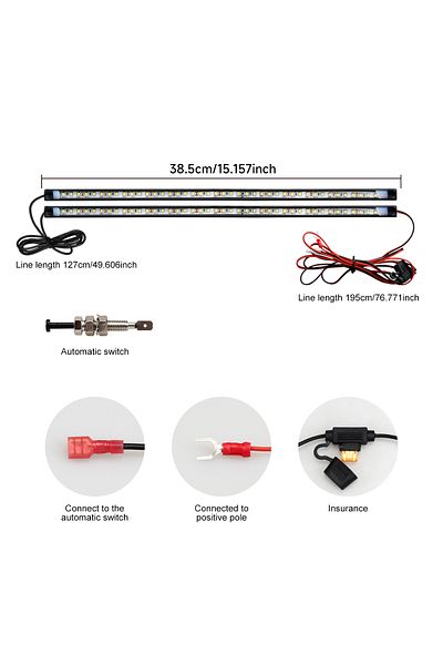 Choice 2 في 1 2 في 1 مجموعة إضاءة LED تحت غطاء السيارة لفحص العمل وإصلاحه وأشرطة إضاءة بيضاء مقاومة للماء للسيارة