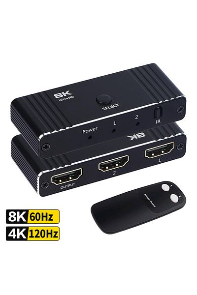 lieve Other Black 8k Bi-directional Hdmi2.1 Switcher 2x1 4k@120hz 48gbps Ultra Hd Hdmi Splitter Switch 2 I