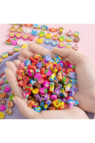 Choice ممحاة صغيرة مطاطية متقاطعة على شكل فاكهة وحيوانات كرتونية، 100 قطعة/كي...