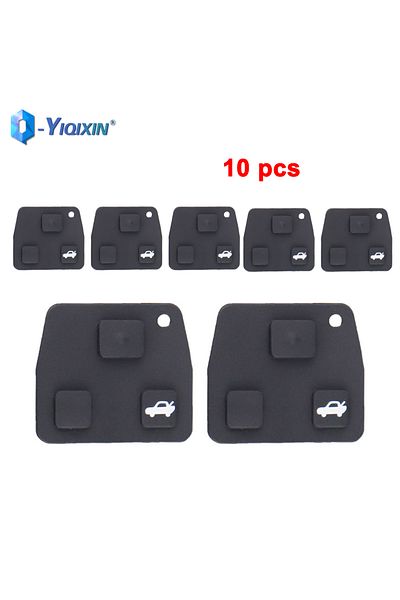 YIQIXIN 10 Pcs 3 Button Car Replacement Silicone Rubber Button Pad For Toyota Corolla Avensis Ayg...