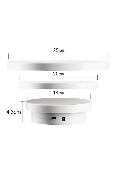 Choice Black 3 In 1 Electric Turntable 360° Rotating Display Photography Turntable Usb Charging Jewelry Sho